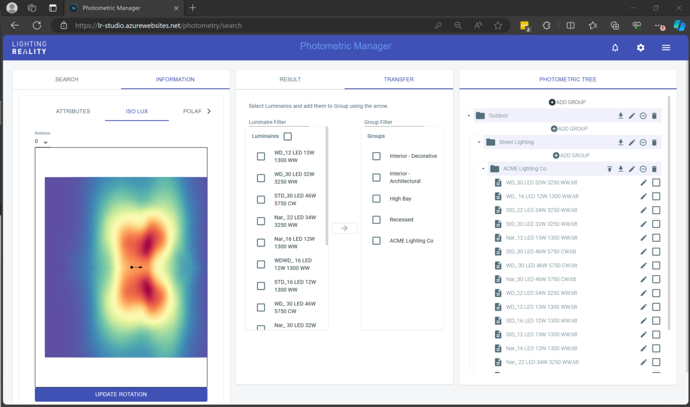 Lighting Reality photometric manager